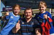 17 August 2017; Leinster's Jack McGrath pictured with Julie Cleary, left, and Catherine Coll during the Bank of Ireland Leinster Rugby Summer Camp at Clontarf RFC in Castle Avenue, Clontarf, Dublin. Photo by Cody Glenn/Sportsfile