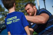 17 August 2017; Leinster's Jack McGrath signs autographs during the Bank of Ireland Leinster Rugby Summer Camp at Clontarf RFC in Castle Avenue, Clontarf, Dublin. Photo by Cody Glenn/Sportsfile