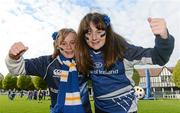 12 May 2012; Leinster supporters Stephanie Vermeulen, age 12, left, and Clodagh Lawlor, age 12, from Tullow, Co. Carlow, ahead of the game. Celtic League Play-Off, Leinster v Glasgow Warriors, RDS, Ballsbridge, Dublin. Picture credit: Stephen McCarthy / SPORTSFILE