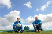 14 May 2012; Colm Cooper and Henry Shefflin announce that any club that collects 500 Lucozade Sports bottle caps in the Club Crusade will win a bottle carrier and will go into a draw to win €5,000. The Club Crusade initiative invites grassroots clubs to sign up and collect Lucozade Sport bottle caps to be in with a chance to win €10,000. For more details visit lucozadesport.ie. In attendance at the announcement are Kerry footballer Colm Cooper, left, and Kilkenny hurler Henry Shefflin. Ballyhale GAA, Ballyhale, Co. Kilkenny. Picture credit: Stephen McCarthy / SPORTSFILE