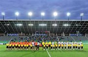 13 May 2012; The Netherlands and Georgia teams line up, along with player escorts, before the game. UEFA Under-17 Championship Semi-Final, Netherlands v Georgia, ŠRC Stožice, Ljubljana, Slovenia. Picture credit: Diarmuid Greene / SPORTSFILE