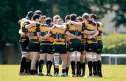 21 April 2012; The Young Munster team gather together in a huddle before the game. Ulster Bank League Division 1A, St Mary's College v Young Munster, Templeville Road, Dublin. Picture credit: Brendan Moran / SPORTSFILE