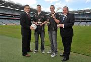 16 May 2012; The GAA/GPA All-Stars sponsored by Opel are delighted to announce Colm O’Neill, Cork, and Eoin Larkin, Kilkenny, as the Players of the Month for National Leagues in Football and Hurling respectively marking their outstanding performances during the 2012 spring campaigns. In attendance at an Opel Player of the Month Awards Announcement for May are, from left, CEO of the Gaelic Players Association Dessie Farrell, Cork footballer Colm O’Neill, Kilkenny hurler Eoin Larkin and Uachtarán Chumann Lúthchleas Gael Liam Ó Néill. Croke Park, Dublin. Picture credit: Barry Cregg / SPORTSFILE