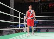 19 May 2012; Katie Taylor, Ireland, at the end of the fourth and final round before being announced as the winner over Sofya Ochigava, Russia, in the Final of the Lightweight 60kg Bout. AIBA Women's World Boxing Championships, Qinhuangdao, China. Picture credit: David Maher / SPORTSFILE