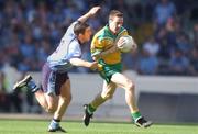 17 August 2002; Raymond Sweeney of Donegal in action against Jonathan Magee of Dublin during the Bank of Ireland All-Ireland Senior Football Championship Quarter-Final Replay match between Dublin and Donegal at Croke Park in Dublin. Photo by Damien Eagers/Sportsfile