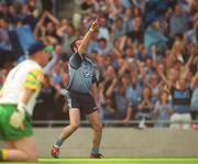 17 August 2002; Ray Cosgrove of Dublin celebrates after scoring a goal for his side during the Bank of Ireland All-Ireland Senior Football Championship Quarter-Final Replay match between Dublin and Donegal at Croke Park in Dublin. Photo by Ray McManus/Sportsfile