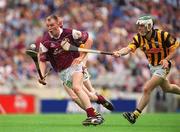 18 August 2002; Cathal Dervan of Galway in action against Keith Nolan of Kilkenny during the All-Ireland Minor Hurling Championship Semi-Final match between Kilkenny and Galway at Croke Park in Dublin. Photo by Brian Lawless/Sportsfile