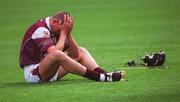 18 August 2002; Iarla Tannian of Galway dejected after the All-Ireland Minor Hurling Championship Semi-Final match between Kilkenny and Galway at Croke Park in Dublin. Photo by Brian Lawless/Sportsfile