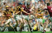 18 August 2002; Brian Costello of Galway in action against David Prendergast of Kilkenny during the All-Ireland Minor Hurling Championship Semi-Final match between Kilkenny and Galway at Croke Park in Dublin. Photo by Brian Lawless/Sportsfile