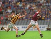 18 August 2002; Joe Gantley of Galway in action against Stephen Maher of Kilkenny during the All-Ireland Minor Hurling Championship Semi-Final match between Kilkenny and Galway at Croke Park in Dublin. Photo by Brian Lawless/Sportsfile