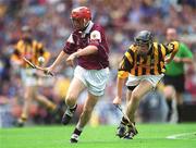 18 August 2002; Niall Healy of Galway in action against David Prendergast of Kilkenny during the All-Ireland Minor Hurling Championship Semi-Final match between Kilkenny and Galway at Croke Park in Dublin. Photo by Ray McManus/Sportsfile