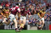 18 August 2002; Iarla Tannian of Galway in action against Ciaran Hoyne, left, of Kilkenny during the All-Ireland Minor Hurling Championship Semi-Final match between Kilkenny and Galway at Croke Park in Dublin. Photo by Damien Eagers/Sportsfile