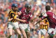 18 August 2002; Brian Costello of Galway in action against David Prendergast of Kilkenny during the All-Ireland Minor Hurling Championship Semi-Final match between Kilkenny and Galway at Croke Park in Dublin. Photo by Damien Eagers/Sportsfile