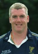 27 August 2002; Victor Costello during a Leinster Rugby squad portrait session at Leinster in Dublin. Photo by Damien Eagers/Sportsfile