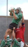 27 August 2002; Alan Maher of Connacht takes the ball in the lineout ahead of Donncha O'Callaghan of Munster during the Representative Friendly match between Connacht and Munster at the Sportsground in Galway. Photo by Matt Browne/Sportsfile