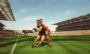 4 August 2002; Tommy Brennan of Sligo in action against Paul McCormack of Armagh during the Bank of Ireland All-Ireland Senior Football Championship Quarter-Final match between Armagh and Sligo at Croke Park in Dublin. Photo by Matt Browne/Sportsfile