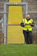 20 May 2012; Ground official Ray Burke, from Strokestown, Co. Roscommon, studies the team line-ups in the match programme ahead of the game. Connacht GAA Football Senior Championship Quarter-Final, Roscommon v Galway, Dr. Hyde Park, Roscommon. Picture credit: Barry Cregg / SPORTSFILE