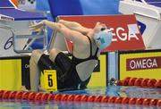 21 May 2012; Ireland's Melanie Nocher, from Hollywood, Co. Down, in action during Heat 3 of the Women's 200m Backstroke. Nocher finished her heat in a time of 2:13.09, a time which sees her finish as 8th fastest qualifier for the Semi-Finals of this event. 31st LEN European Swimming Championships 2012, Morning Session, Debrecen Sportcentrum, Debrecen, Hungary. Picture credit: Brian Lawless / SPORTSFILE