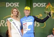 22 May 2012; Roy Eefting, Netherlands Koga, who finished third on the stage with Miss An Post Rás Westport Aoife McGreal following the third stage of the 2012 An Post Rás, into Westport, Co. Mayo. Gort - Westport. Picture credit: Stephen McCarthy / SPORTSFILE
