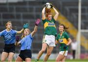 26 August 2017; Louise Ni Mhuircheartaigh of Kerry in action against Sinead Finnegan, left, and Lauren Magee of Dublin during the TG4 Ladies Football All-Ireland Senior Championship Semi-Final match between Dublin and Kerry at Semple Stadium in Thurles, Co. Tipperary. Photo by Matt Browne/Sportsfile