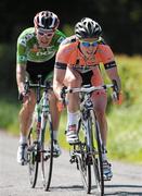 26 May 2012; Philip Lavery, Node4 Giordana, and Ronan McLaughlin, An Post Sean Kelly team, left, in action during the seventh stage of the 2012 An Post Rás. Donegal - Cootehill. Picture credit: Stephen McCarthy / SPORTSFILE