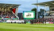 26 August 2017; New Zealand haka before the 2017 Women's Rugby World Cup Final at Kingspan Stadium in Belfast. Photo by John Dickson/Sportsfile