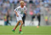 27 August 2017; Ronán Teahan of Aughatubrid NS, Co Kerry, representing Tyrone, during the INTO Cumann na mBunscol GAA Respect Exhibition Go Games at Dublin v Tyrone - GAA Football All-Ireland Senior Championship Semi-Final at Croke Park in Dublin. Photo by Piaras Ó Mídheach/Sportsfile