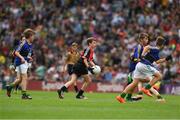 26 August 2017; Members of the Ballintubber GAA Club, Mayo, and Dr Crokes GAA Club, Kerry, during the INTO Cumann na mBunscol GAA Respect Exhibition Go Games at half time during the GAA Football All-Ireland Senior Championship Semi-Final Replay match between Kerry and Mayo at Croke Park in Dublin. Photo by Ray McManus/Sportsfile