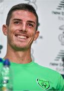 29 August 2017; Ciaran Clark of the Republic of Ireland during a press conference at the FAI NTC in Abbotstown, Dublin. Photo by David Maher/Sportsfile