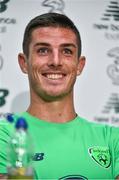 29 August 2017; Ciaran Clark of the Republic of Ireland during a press conference at the FAI NTC in Abbotstown, Dublin. Photo by David Maher/Sportsfile