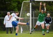 2 June 2012; Gillian O'Connor, Connacht, in action against Katie O'Brien, Leinster. 2012 MMI Group Ladies Football Interprovincial Tournament Shield Final, Leinster v Connacht, Kinnegad, Co. Westmeath. Picture credit: Brendan Moran / SPORTSFILE