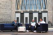 2 June 2012; Republic of Ireland manager Giovanni Trapattoni, centre, and assistant manager Marco Tardelli, right, during a questions and answers forum before being presented with a bronze plaque in his honour from the city of Montecatini, Italy. Picture credit: David Maher / SPORTSFILE