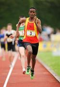 2 June 2012; Mustafe Nasir, Greenhills College, Tallaght, Co.Dublin, on his way to winning the Junior Boys 800m event at the Aviva All Ireland Schools’ Track and Field Championships 2012. Tullamore Harriers AC, Tullamore, Co. Offaly. Picture credit: Tomas Greally / SPORTSFILE