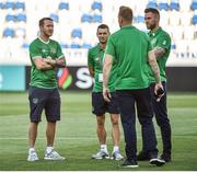2 September 2017; of Republic of Ireland players from left, Aiden McGeady, Wes Hoolahan, Rob Elliott and Daryl Murphy before the FIFA World Cup Qualifier Group D match between Georgia and Republic of Ireland at Boris Paichadze Dinamo Arena in Tbilisi, Georgia. Photo by David Maher/Sportsfile