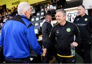 2 September 2017; Elgin City manager Jim Weir and Bray manager Harry Kenny before the Irn Bru Scottish Challenge Cup match between Elgin City and Bray Wanderers at Borough Briggs in Elgin, Scotland.  Photo by Craig Williamson/Sportsfile
