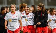 2 September 2017;  Tyrone players, including Shannon Quinn Cunningham, centre left, and Aine Canavan, centre right, celebrate following the TG4 Ladies Football All-Ireland Intermediate Championship Semi-Final match between Sligo and Tyrone at Kingspan Breffni in Cavan. Photo by Sam Barnes/Sportsfile