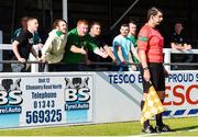 2 September 2017; Bray fans appeal to Referee Arnold Hunter after the linesman over-ruled his decision to award a penalty during the Irn Bru Scottish Challenge Cup match between Elgin City and Bray Wanderers at Borough Briggs in Elgin, Scotland. Photo by Craig Williamson/Sportsfile