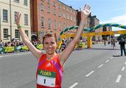 4 June 2012; Linda Byrne after winning the 2012 Flora Women's Mini Marathon. St. Stephen's Green, Dublin. Picture credit: Brian Lawless / SPORTSFILE