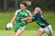 3 September 2017; Ailish Healy of London in action against Edel Campbell of Fermanagh during the TG4 Ladies Football All Ireland Junior Championship Semi-Final match between Fermanagh and London at Lannleire in Dunleer, Co Louth. Photo by Matt Browne/Sportsfile