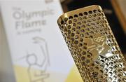 5 June 2012; A general view of one of the Olympic Torches which will be used during the Dublin leg of the 2012 Olympic Torch Run. City Council Chamber, City Hall, Dame Street, Dublin 2. Picture credit: Brendan Moran / SPORTSFILE