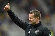 5 June 2012; Republic of Ireland's Shay Given waves to the large crowd at squad training ahead of UEFA EURO 2012 which begins on June 8th. Republic of Ireland EURO2012 Squad Training, Arka Stadium, Gdynia, Poland. Picture credit: David Maher / SPORTSFILE