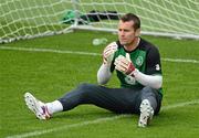 7 June 2012; Republic of Ireland goalkeeper Shay Given in action during squad training ahead of their opening UEFA EURO 2012, Group C, game against Croatia on Sunday. Republic of Ireland EURO2012 Squad Training, Municipal Stadium, Gdynia, Poland. Picture credit: David Maher / SPORTSFILE