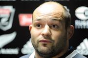 8 June 2012; Ireland's Rory Best speaking to the media during a squad press conference ahead of their Steinlager Series 2012, 1st test, game against New Zealand on Saturday. Ireland Rugby Squad Press Conference, Eden Park, Auckland, New Zealand. Picture credit: Ross Setford / SPORTSFILE