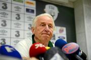 8 June 2012; Republic of Ireland manager Giovanni Trapattoni during a press conference ahead of their opening UEFA EURO 2012, Group C, game against Croatia on Sunday. Republic of Ireland EURO2012 Press Conference, Municipal Stadium, Gdynia, Poland. Picture credit: David Maher / SPORTSFILE