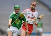 9 June 2012; Sean Corrigan, Fermanagh, in action against Ryan Winters, Tyrone. Lory Meagher Cup Final, Fermanagh v Tyrone, Croke Park, Dublin. Picture credit: Oliver McVeigh / SPORTSFILE