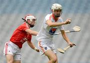 9 June 2012; Pauric Hughes, Armagh, in action against Adrian Wallace, Louth. Nicky Rackard Cup Final, Armagh v Louth, Croke Park, Dublin. Photo by Sportsfile