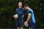 4 September 2017;  Leinster head coach Leo Cullen, left, and Jonathan Sexton of Leinster during squad training at the UCD in Belfield, Dublin. Photo by David Fitzgerald/Sportsfile