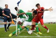 4 September 2017; Kian Flanagan of Republic of Ireland in action against Pavel Zifcak of Czech Republic during the Under 19 International Friendly match between Republic of Ireland and Czech Republic at RSC in Waterford. Photo by Seb Daly/Sportsfile