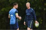 4 September 2017;  Leinster head coach Leo Cullen, right, and Jonathan Sexton of Leinster during squad training at the UCD in Belfield, Dublin. Photo by David Fitzgerald/Sportsfile