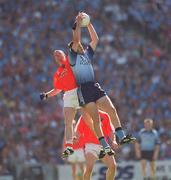 1 September 2002; John Toal of Armagh in action against Darren Magee of Dublin during the Bank of Ireland All-Ireland Senior Football Championship Semi-Final match between Armagh and Dublin at Croke Park in Dublin. Photo by Brian Lawless/Sportsfile